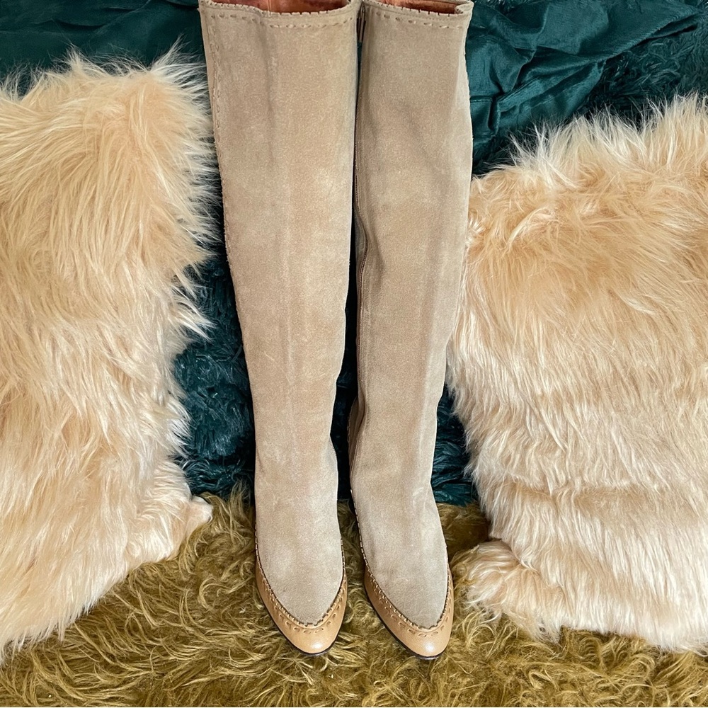 DELMAN  Tan Knee-High Women's Boots